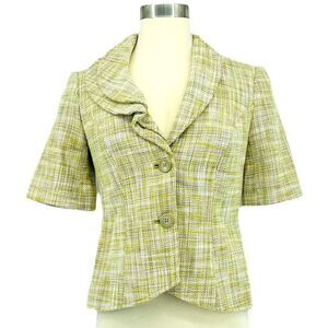 THE LIMITED Black Belted Blazer Scalloped Collar